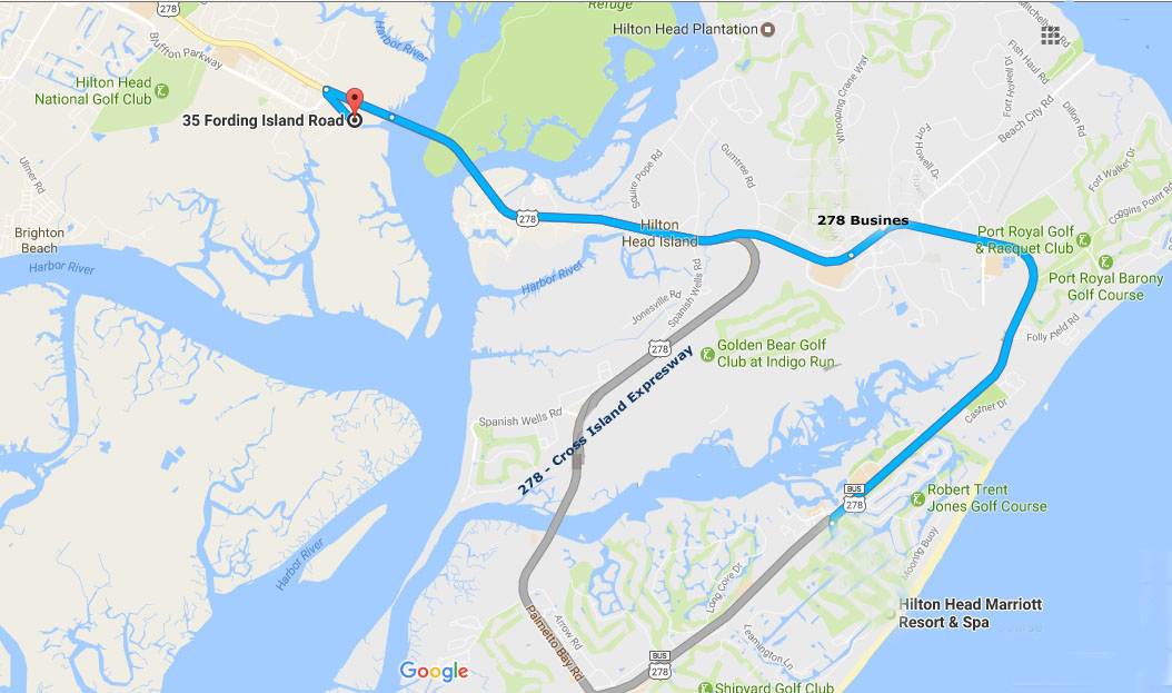 Directions from Hilton Head Island to Buckingham Landing