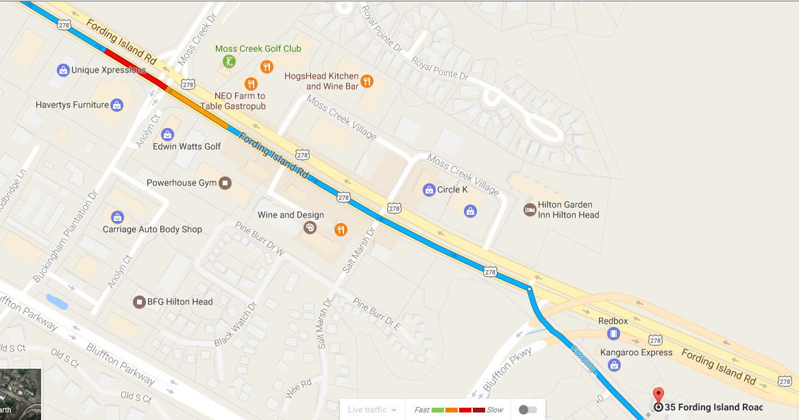 Directions from Bluffton to Buckingham Landing